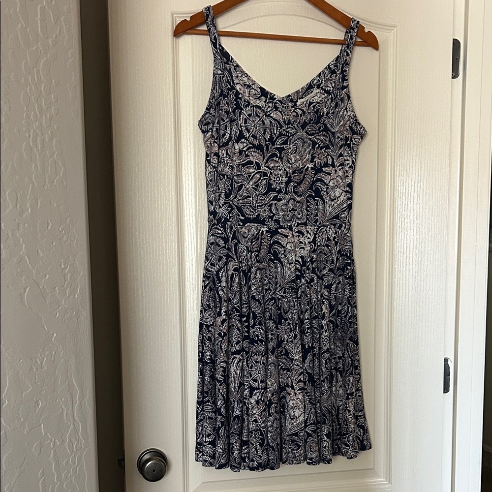 Beacon Midnight Blue and Ivory Patterned Mini Dress